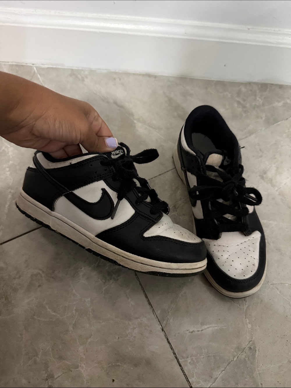 Nike Kids Panda Black and White Low-Top Sneakers